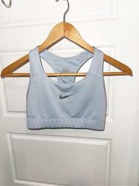 Nike Pale Blue Dri-FIT Racerback Sports Bra Small